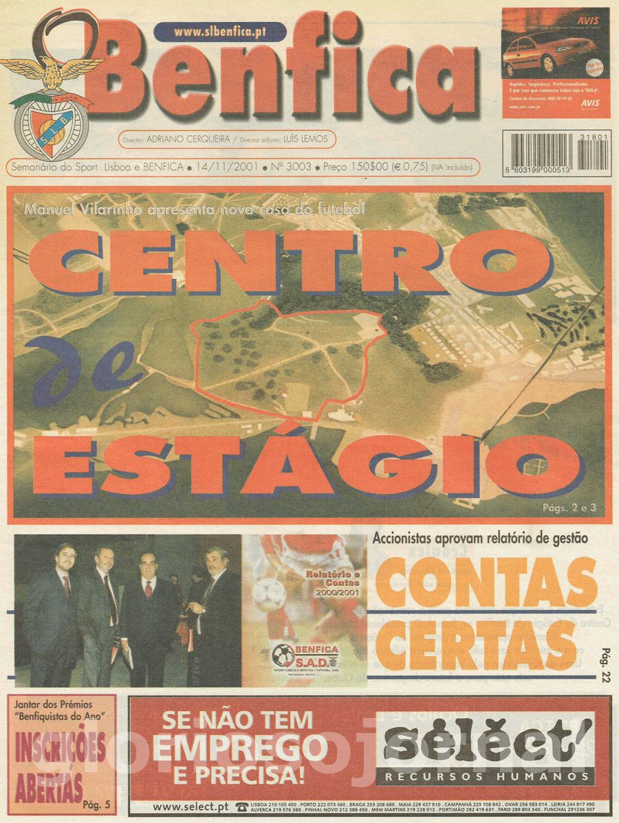 jornal o benfica 3003 2001-11-14